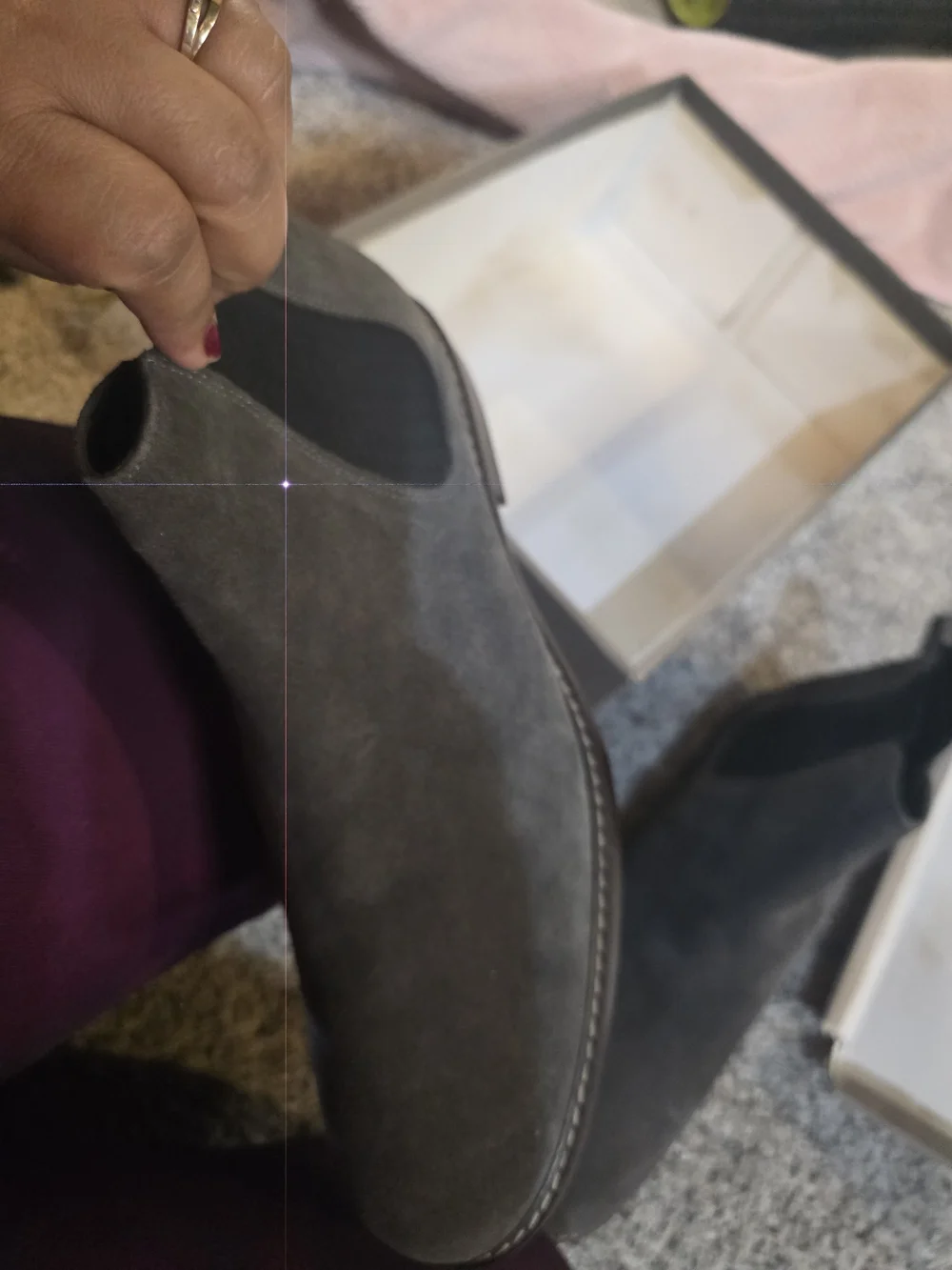New Crown Vintage Men's Grey Suede Chelsea Boot
